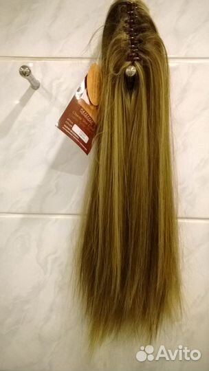 Русые волосы накладные термостойкий хвост парик