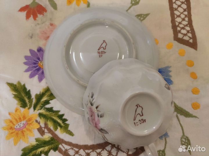 Чашка с блюдцем фарфор СССР
