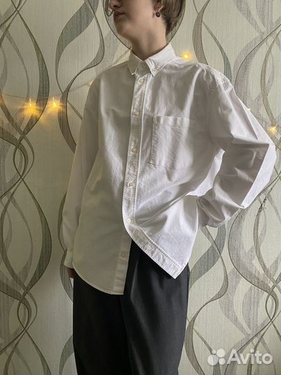 Рубашка белая H&M relaxed fit