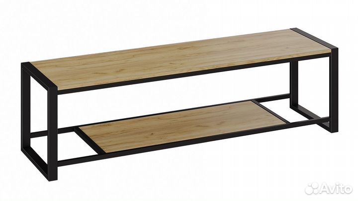 Тумба для тв «Лофт» тип 3 Черный/Дуб крафт золотой