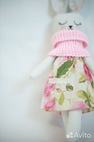 Зайка амигуруми кукла Лён ручная работа