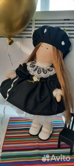 Интерьерная кукла Тильда Большеножка. Текстильная