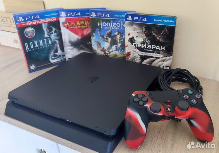 Sony PS4 Slim 500 Gb + 4 диска