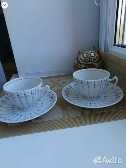 2 коф-чайные пары Дулево СССР Плаховская форма