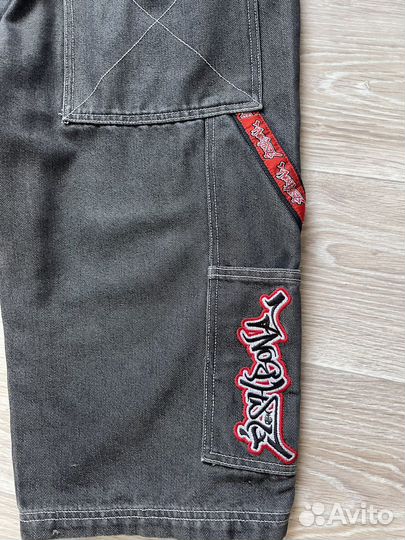 Широкие джинсовые рэп шорты y2k