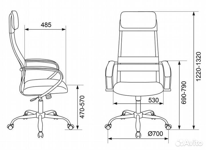 Кресло руководителя Бюрократ CH-608SL (Black)