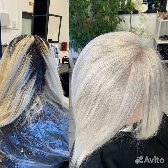 Чистый Тотал блонд, сложное окрашивание