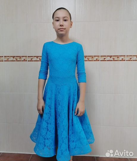 Платье для бальных танцев на рост 140 см