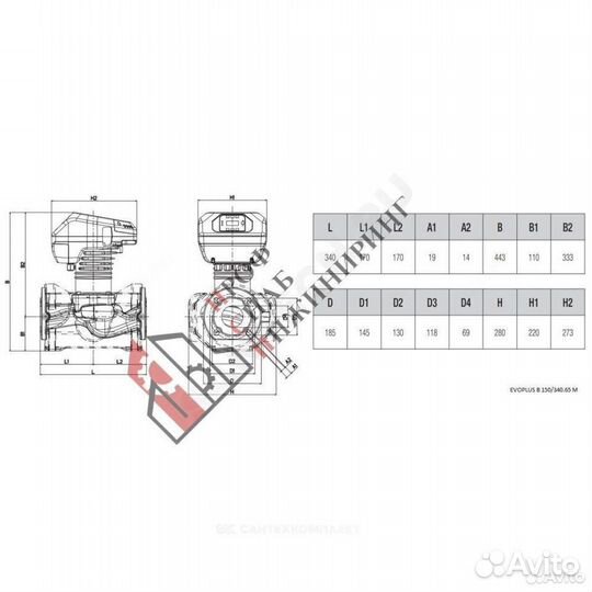 Насос evoplus B 150/340.65 M PN16 1х220-240В/50 Гц