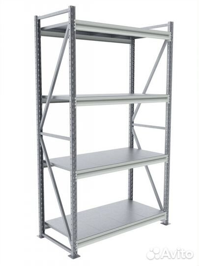 Стеллажи полочные, среднегрузовые 3*1.25*0.6-5 пол