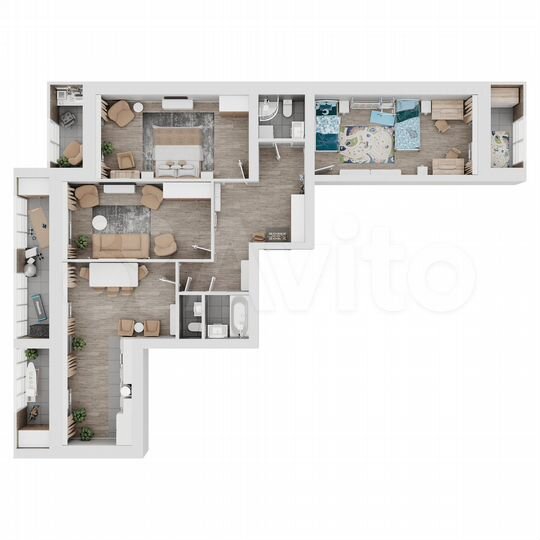 3-к. квартира, 118,1 м², 2/8 эт.