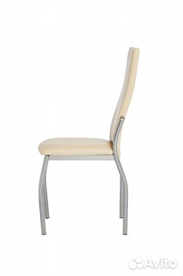 Стул пекин хром/экокожа Линкольн светло-бежевая