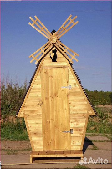 Уличный туалет деревянный Х121
