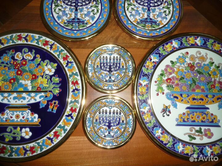 Тарелка декоративная(Испания).Ручн работа.24 к.зол