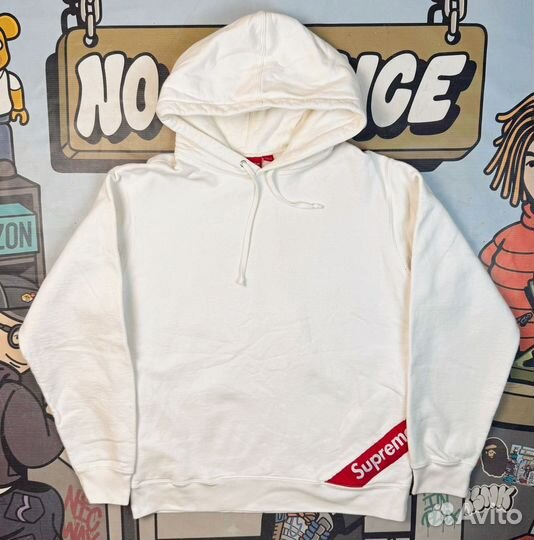 Supreme Logo Hoodie White