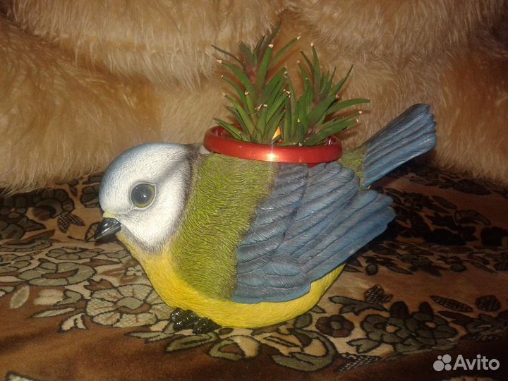 Кашпо Синичка 18*24см 0,7кг полистоун