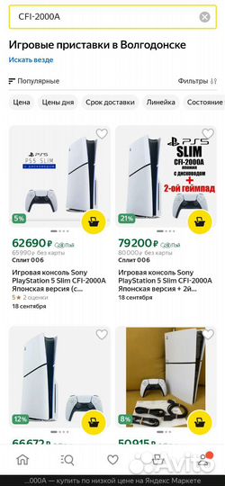 Sony playstation 5 Slim с дисководом