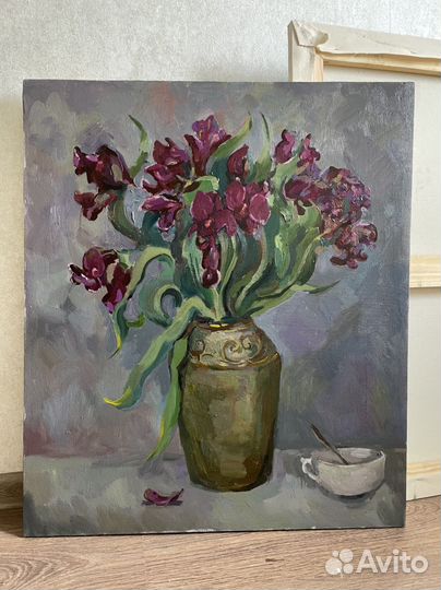 Натюрморт с цветами. Холст/масло