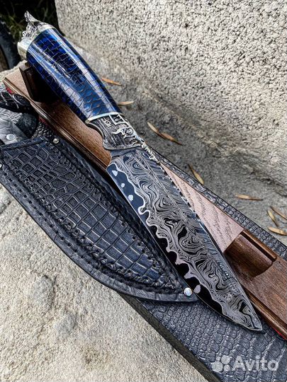 Нож авторский дамаск