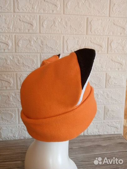 Лиса, шапка лиса, шапка зимняя с ушами