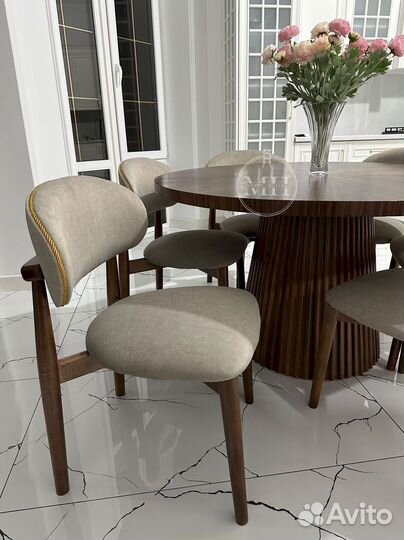 Стол из керамогранита, стол из дерева/Стулья