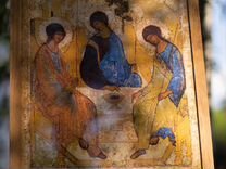 Икона Святая Троица ручная вышивка