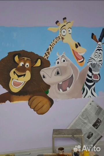 Художественная роспись стен, оформление детской