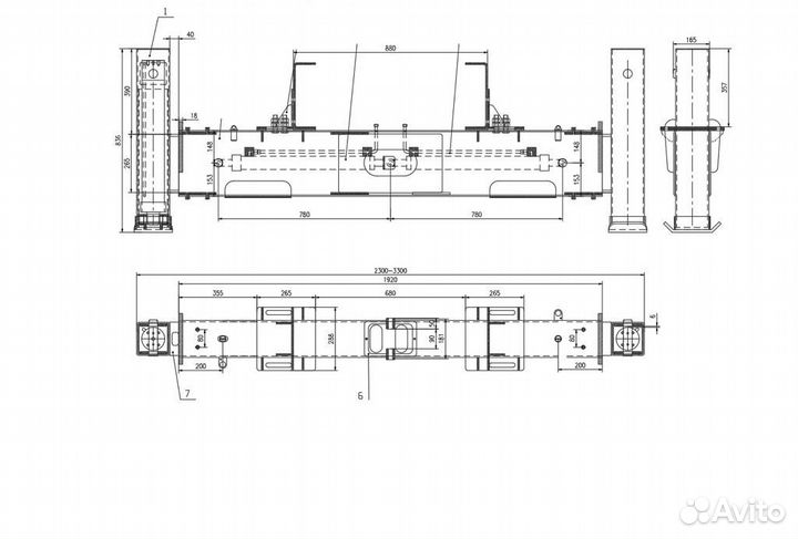 Задние аутригеры кму раздвижные гидравлические
