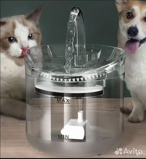 Фонтан Поилка для кошек с датчиком движения
