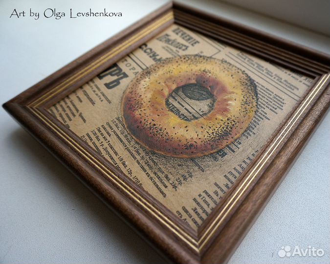 Картина маслом Баранка с маком. Под заказ