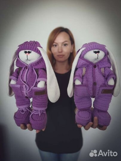 Заяц тильда, вязаные игрушки ручной работы