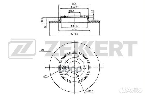 Диск торм. зад. VW Transporter IV 90- bs-5094 Z