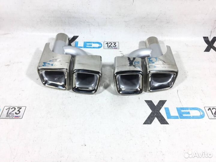 Насадки Mercedes w221 AMG S65 овальные хром