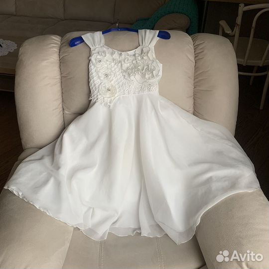Платье для девочки белое 7 лет