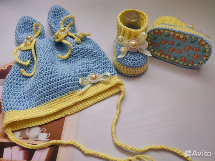 Комплект пинетки и шапочка