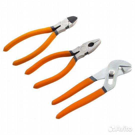 Набор губцевого инструмента №2, 3 предмета: плоско