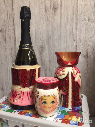 Деревянная коробка для подарка, Снегурочка