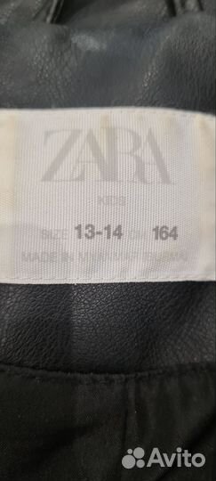 Куртка косуха Zara Kids 164 см чёрная экокожа