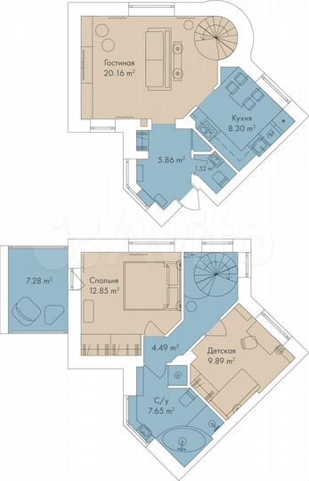 3-к. квартира, 70,5 м², 2/2 эт.