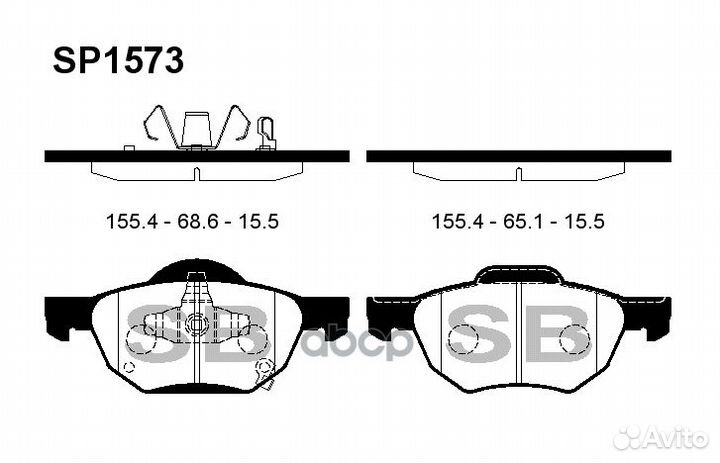 Колодки тормозные дисковые передние SP1573 Sang