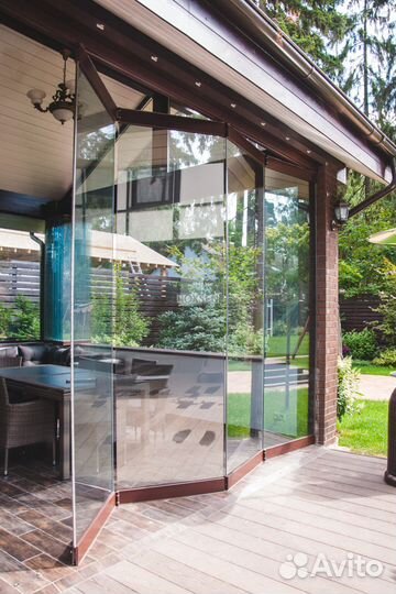 Безрамное остекление гармошка