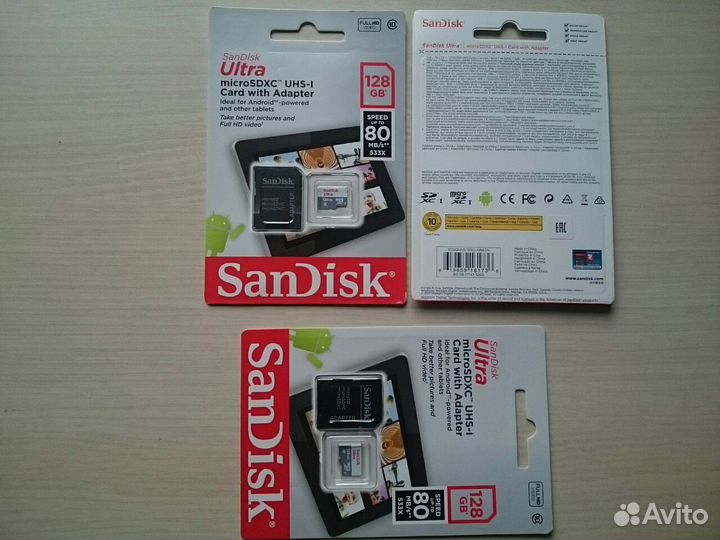 Карта памяти SanDisk Ultra 128 Gb