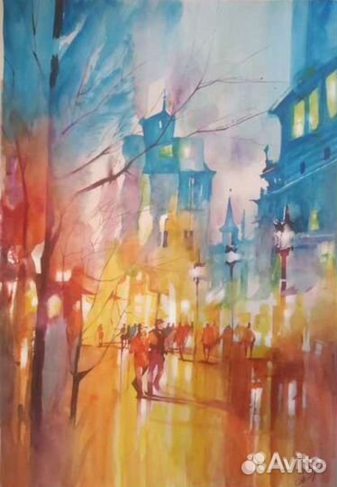 Городские пейзажи акварелью