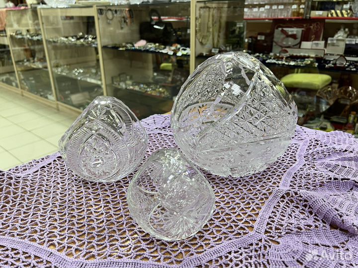 Конфетница хрустальная корзинка