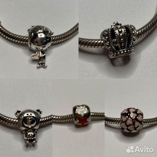 Шармы, подвески на браслет Pandora (листайте фото)
