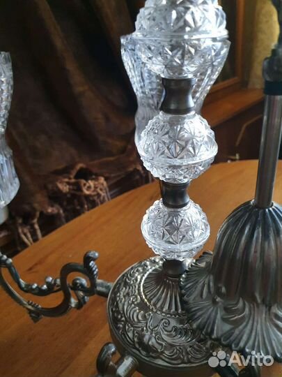 Хрустальная хромированная люстра СССР