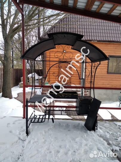 Мангал с печью под казан