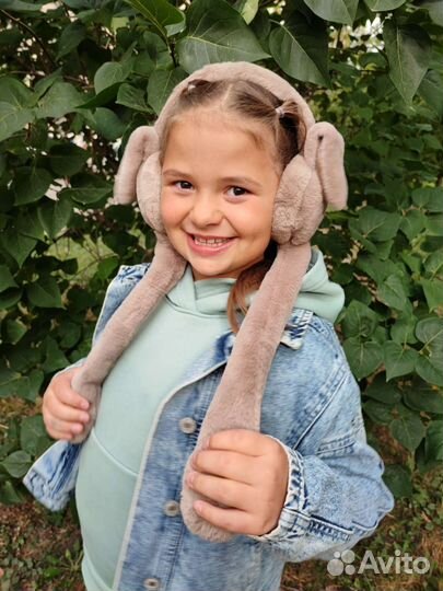 Меховые наушники с ушками