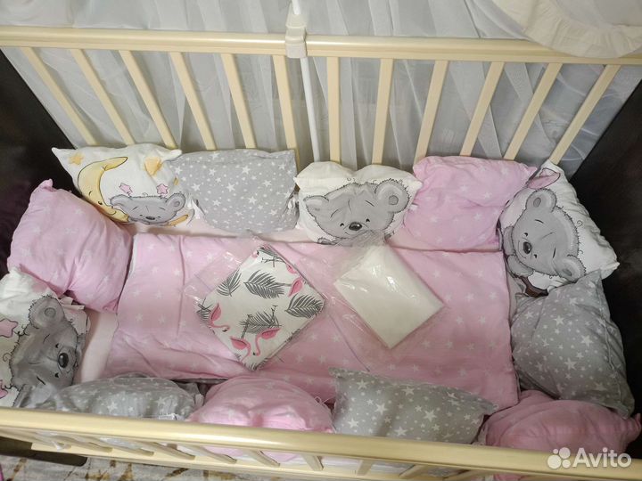 Бортики и детское постельное белье 120х60