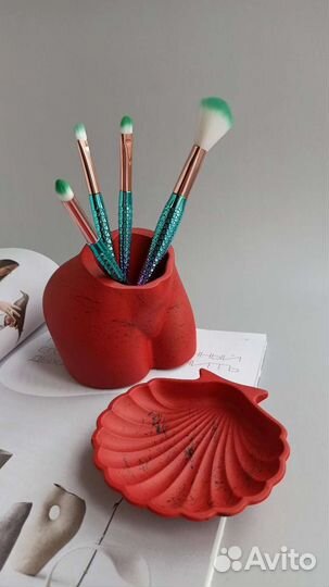 Кашпо из гипса + ракушка в подарок